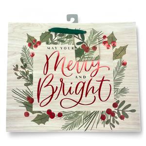 INTBOX CMJN Imprimé Écologique Réutilisable Recyclé Papier Enduit Guirlande De Noël Sacs-Cadeaux Vietnam Conception Horizontale Paillettes - Product Image 5