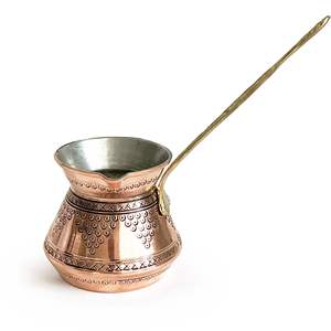 Handmade Hammered Copper Turkish Coffee Pot Cezve Ibrik Wooden Handle Milk Butter Warmer Arabic Greek Coffee <b>Maker</b> Pot - Product Image 1