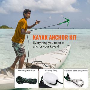 Kit Ancoraggio Kayak 3.5 lb con Ancora per Paddle Board, Corda da 8 m, Boa e Borsa Pieghevole per Ancora di Piccole Imbarcazioni - Product Image 2