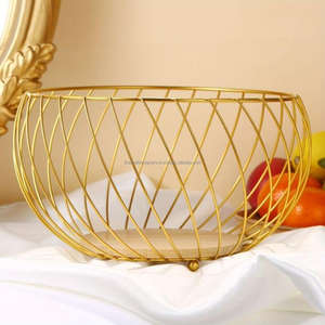 Corbeille à fruits ovale plaquée or de style moderne pour le rangement et la présentation de fruits frais, ustensiles de cuisine, centre de table décoratif - Product Image 5