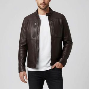 แจ็คเก็ตหนังฤดูหนาวสำหรับผู้ชาย แจ็คเก็ตหนังลำลอง แจ็คเก็ตหนังแท้คุณภาพพรีเมียม เสื้อคลุมหนังทันสมัย ทนทาน สวมใส่สบาย - Product Image 3