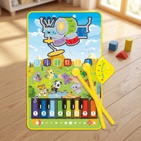 Tapis éducatif interactif pour enfants avec son de piano électronique et de batterie, instrument de musique à succès pour l'éveil musical des tout-petits