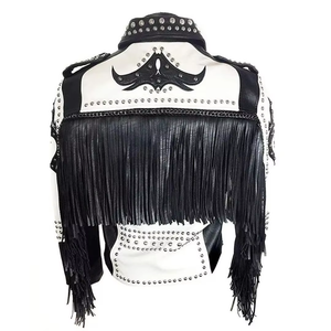 Veste tendance unisexe en cuir de vachette imprimé couleur personnalisée, style punk vintage, à longues pointes, respirante, pour homme - Product Image 4