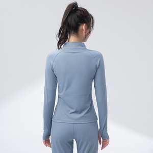 Factory Direct Sales Boys 1/4 Zipper Collar Autumn Long Sleeves Quick Dry Fabric Four-Way Stretch Eco-Friendly <b>Badminton</b> - Product Image 3