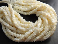 Opale indienne blanche Heishi, perle carrée en forme de coussin, brin de 16 pouces, pierre naturelle faite à la main, certifiée par un tiers, 5 mm