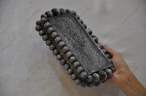 Indian Luxury <b>Handmade</b> Glitter Resin Clutch Bag With Beaded Border Evening Party Designer Womens Box Clutch Handbag - Product Image 5