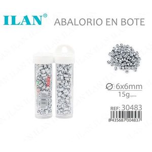 Perles argentées Ilan Abalorio en boîte 6x6mm 15g pour la création de bijoux - Product Image 2