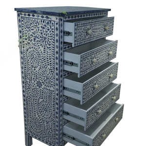 ILAHI's Bone Inlay <b>Drawer</b> Modern Design Agate Detailing <b>Storage</b> Portable Home Furniture - Product Image 1