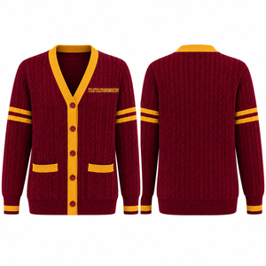 Pulls à col en V personnalisés pour les logos des sororités/fraternités/écoles/collèges/universités, cardigans tricotés unisexes - Product Image 4
