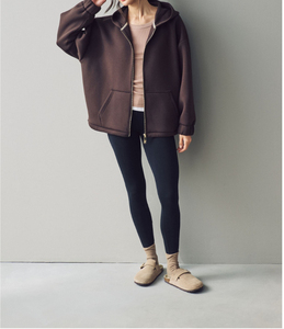 Sudadera con capucha extragrande para mujer con cremallera, forro polar personalizado, hombros caídos, ajuste relajado, estilo casual urbano - Product Image 6