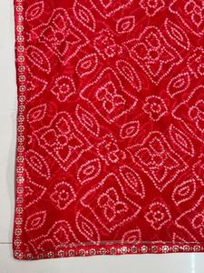 Georgette Silk Bandhani <b>Saree</b> Elegant Lace Border Traditional Indian Ethnic Wear Handcrafted Tie Dye Party Wedding Quick Dry Sun - Product Image 6