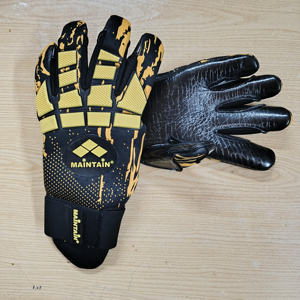 Gants de gardien de but personnalisés, fabriqués en usine, bon marché, professionnels, antidérapants, en caoutchouc et latex, pour le football. - Product Image 1
