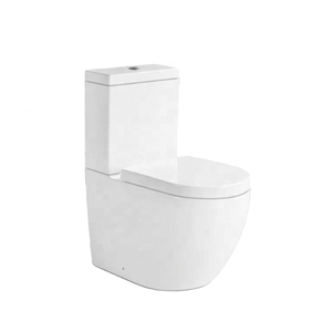 WC à double chasse, sans bride, en céramique, deux pièces, gain de place, design moderne, pour usage hôtelier - Product Image 1