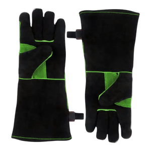 Wholesale Customized OEM Logo Black Cowhide Split Leather CE Certified Anti-Vibration <b>Fire</b> Resistant Welding Safety Gloves - Product Image 4