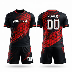 Ensemble de maillots de sport pour hommes personnalisables, manches longues, antibactérien, 100% polyester, maillot de football, vêtements d'entraînement - Product Image 1