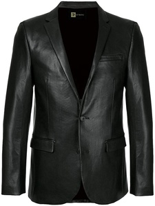 Men's Vintage Thick Waterproof Genuine Sheep <b>Leather</b> <b>Blazer</b> Casual Long Sleeve Loose Fit <b>Jacket</b> - Product Image 5