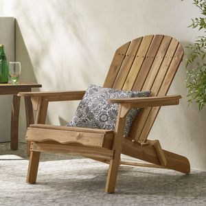 Sedia Adirondack Pieghevole per Uso Esterno in Giardino, Arredo Lounge in Legno per Braciere, Design Pieghevole per Relax nel Patio - Product Image 3