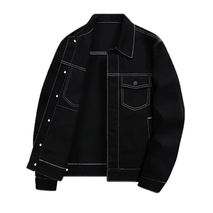 Men's Customized Colors <b>Denim</b> <b>Jacket</b> Solid Color Button Fly Casual Autumn Wear <b>Custom</b> Long Sleeve Plus Size High Quality Color - Product Image 5