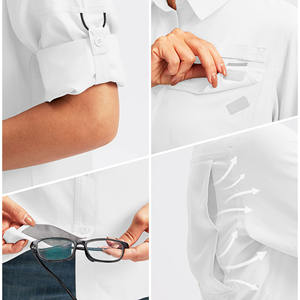 Nouveau produit : Chemises de pêche à manches classiques, service OEM, look élégant, excellent produit, chemises de pêche unies pour femmes - Product Image 6