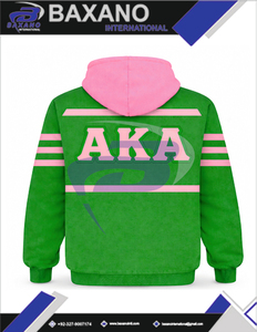 Alfa |   Kapa |   Vestido con Capucha Oversize Sólido Alpha AKA Sorority - Tallas Grandes, Transpirable, Antiarrugas, Estilo Urbano, Otoño - Product Image 5