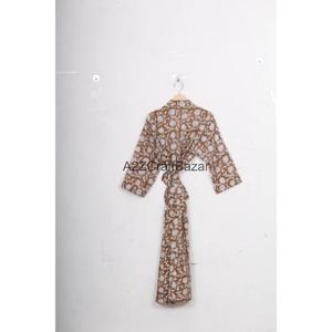 Kimono Hecho a Mano de Algodón Puro Estampado, Bata de Baño para Mujer, Ropa de Dormir Abierta por Delante, Vestido de Playa - Product Image 2