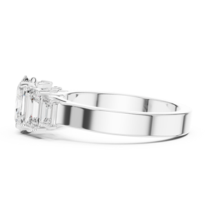 Bague de fiançailles ovale en argent sterling pour femme, sertie de plusieurs pierres précieuses taille émeraude, avec bande graduée, bijou de luxe pour mariée, cadeau de déclaration - Product Image 4