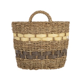 Brown and Yellow Handwoven Seagrass <b>Basket</b> Handmade <b>Storage</b> <b>Basket</b> Wholesale eco-friendly Made in Viet - Product Image 4