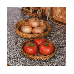 Fabulous Design Handmade Natural Rattan Tray Decorative Storage for Living Room Tea <b>Table</b> Use Wholesale Product - Product Image 4