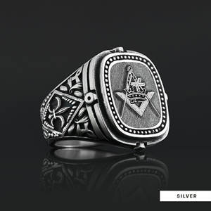 Bague Maçonnique BOJ 018 Personnalisée en Argent et Diamant, Bague de Diplôme Universitaire Unisexe, Cadeau pour Fêtes et Occasions Spéciales, Prix Bas - Product Image 5