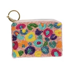 Monedero de cristal artesanal bordado con cuentas, estilo moderno, con cierre de cremallera, personalizable en color/talla/logotipo, similar al icono MILF. - Product Image 1