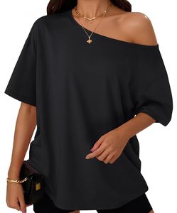 Camiseta de algodón transpirable para mujer, camiseta informal de manga corta para mujer, top suave de verano, camiseta de algodón lisa, logotipo personalizado, moda - Product Image 1