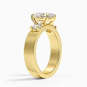 Anillo de Diamantes Cultivados en Laboratorio, Corte Ovalado, Tres Piedras, Diamante Redondo, Oro de 14K/18K, Anillo de Compromiso de Lujo para Mujer, Joyería Fina - Product Image 3