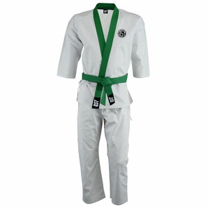 YQ <b>Red</b> Karate Gi Uniform 100% Cotton Unisex Adult Martial Arts Wear Durable Plain Dyed Style 160g with <b>Belt</b> - Product Image 2