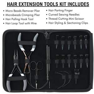 Kit de Herramientas para Extensiones de Cabello con Alicates para Quitar Cuentas, Gancho para Separar Cabello, Tijeras de Dedo para Separar Cabello y Set de Pinzas de Sección - Product Image 2