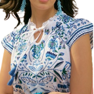 Conjunto de Top y Pantalón de Pijama de Alta Calidad para Mujer, Sin Mangas, con Volantes y Bordados, Transpirable, de Algodón, Hecho en India - Product Image 2