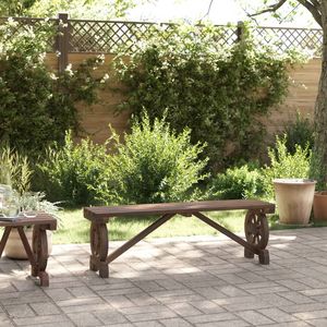 Banco de Jardín Resistente de Madera Quemada de Abeto Sólido de 45.3 Pulgadas, Bancos para Patio, Categoría de Producto - Product Image 3