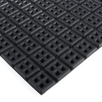 Tapis d'isolation anti-vibration en caoutchouc noir, tapis décoratifs en caoutchouc gaufré pour extérieur