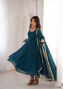 New Launching Women Georgette With Sequence Embroidery Work Anarkali Gown - Product Image 2