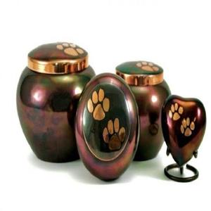 Luxury Copper Pet Cremation Urn with Paw Print Design <b>Memorial</b> <b>Keepsake</b> for Dogs Teardrop Shape Decorative Ash Container - Product Image 4