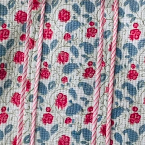 Handmade Floral Hand Block Printed Quilted Cotton Bohemian Tote <b>Bag</b> Trim Zipper Closure Elegant Style <b>Beach</b> Shopping Travel All - Product Image 6