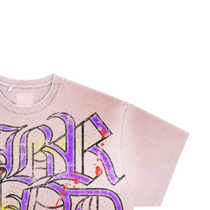 T-shirt formel surdimensionné pour homme, manches courtes, tricoté 100 % coton, imprimé sérigraphié, col roulé, coupe classique, couleur unie - Product Image 2