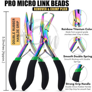 Kit d'outils professionnels pour extensions de cheveux avec pinces, aiguilles à crochet, outils à boucles, perles, fils et clips pour l'application d'extensions de cheveux en salon - Product Image 3