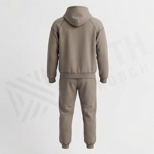 Ensemble de survêtement à capuche pour homme, couleur unie, manches longues, sweat-shirt et pantalon décontractés, 100% coton respirant, vêtements d'automne - Product Image 2