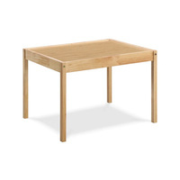 Ensemble table et chaises 3 pièces en bois massif naturel pour enfants pour l'école et les salles de jeux pour les tout-petits et les jeunes enfants d'âge préscolaire pour le salon
