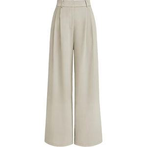 Pantalones de Vestir de Pierna Ancha para Mujer, a la Moda, de Cintura Alta, Transpirables, para Trabajo, OEM ODM - Product Image 5