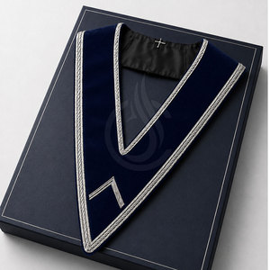 Collier maçonnique personnalisable de qualité supérieure en tissu de soie léger pour tenues formelles, événements spéciaux et idées cadeaux - Product Image 3