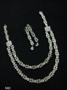 Classic American Diamond Bridal Jewelry <b>Set</b> Two-Piece <b>Necklace</b> <b>and</b> <b>Earrings</b> for Wedding Fashionable Classic Style - Product Image 3