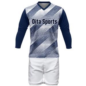Uniforme de Voleibol Sublimado Azul Marino y Blanco para Hombre, Jersey de Manga Larga, Pantalones Cortos, Ropa Deportiva de Alto Rendimiento, Ropa para Competencia de Equipo - Product Image 2