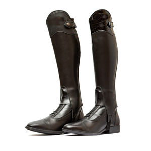 Botas de Montar a Caballo de Cuero de Estilo Vaquero Australiano para Hombre y Mujer, Ecológicas, de Cintura Alta, con Cierre de Botones, para Uso Profesional - Product Image 4