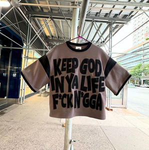 300GSM Oversized Cotton <b>Ringer</b> <b>T</b>-<b>Shirt</b> Puff Applique Letter Print Streetwear Custom Color OEM Wholesale Manufacturer - Product Image 3